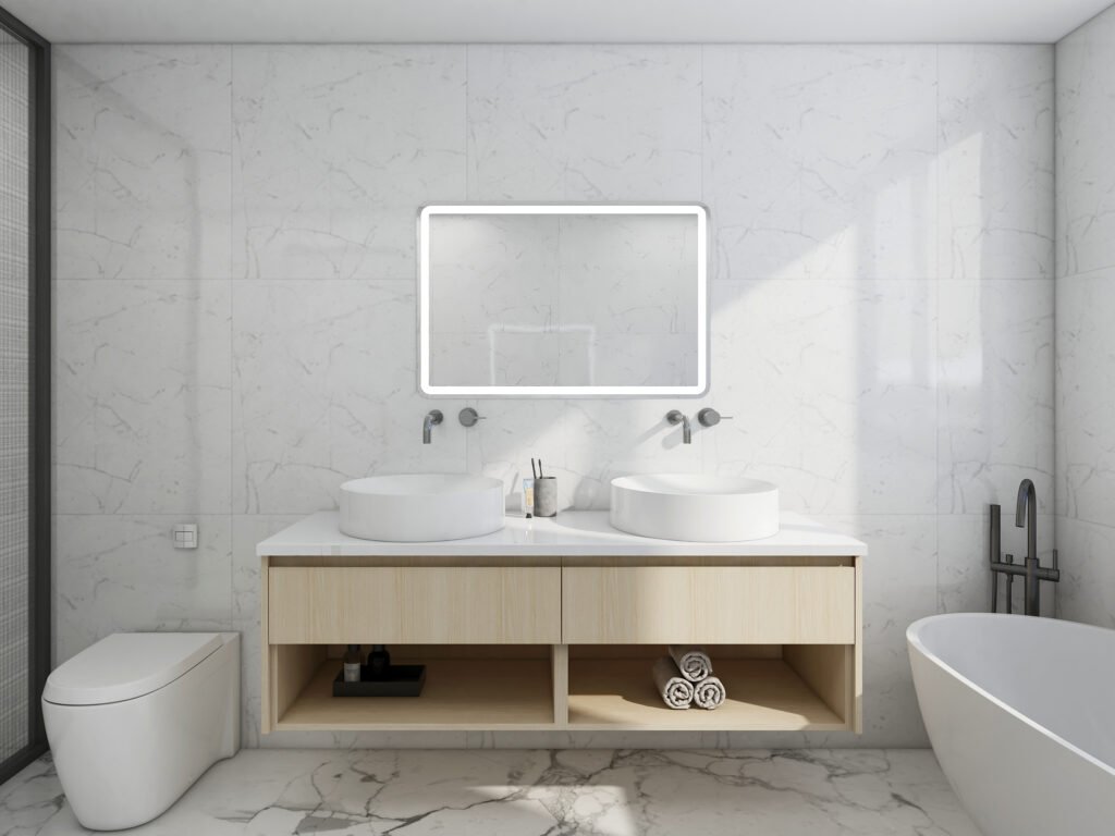 Double-basin vanity