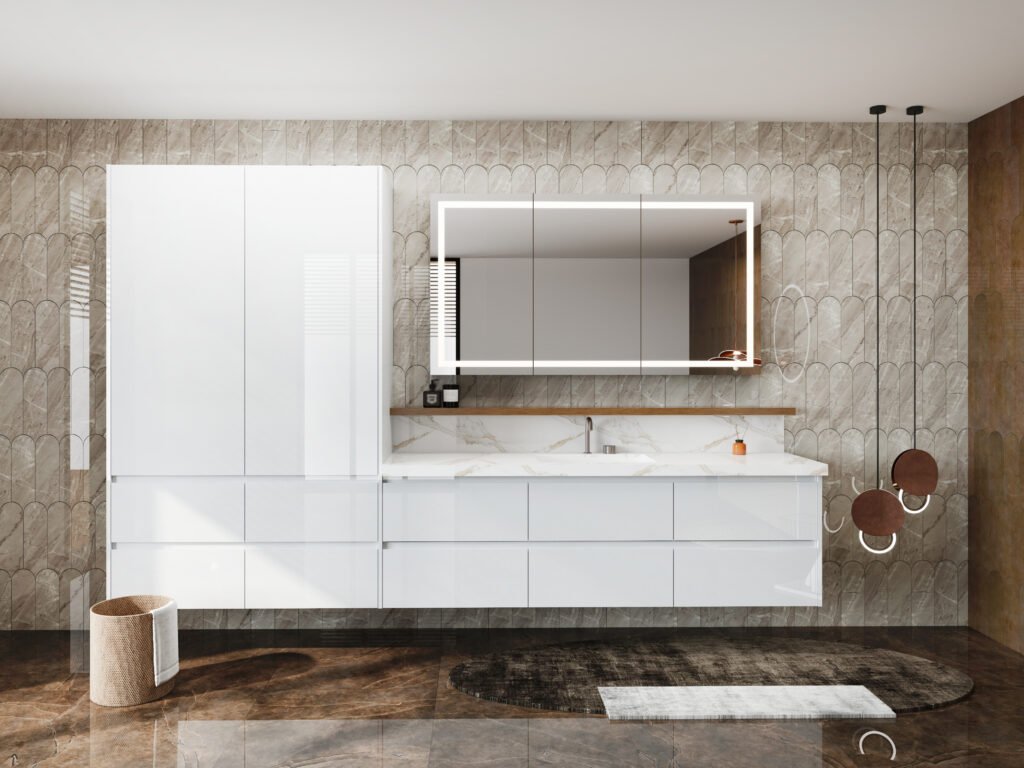 Smart vanity with integrated lighting